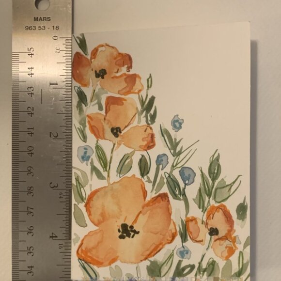 Four Floral Watercolor Cards with Envelope (sku 001) - Picture 6 of 8